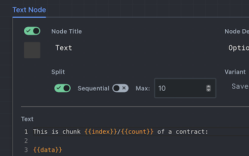 Split node configuration