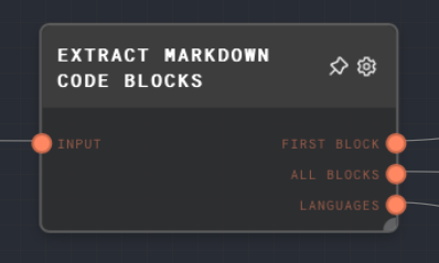 Extract Markdown Code Blocks Node Screenshot