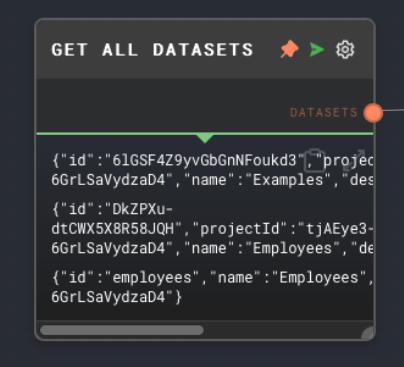 Get All Datasets Node Example