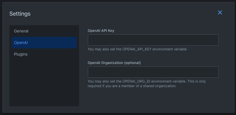 OpenAI Settings