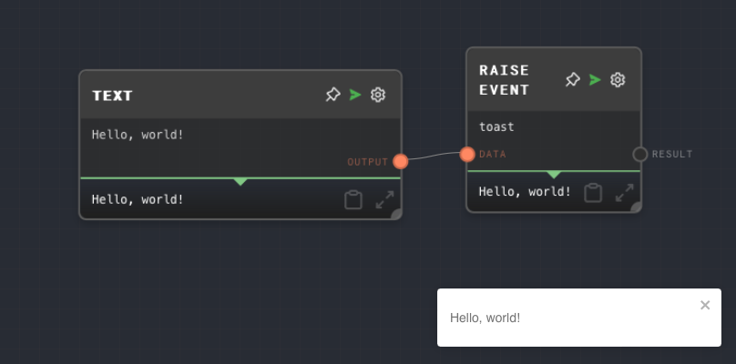 Raise Event Node Toast Example