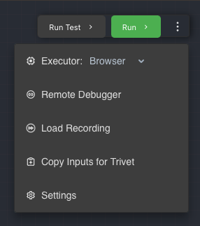 Rivet Settings Menu