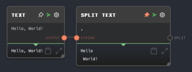 Split Text Node Example 1