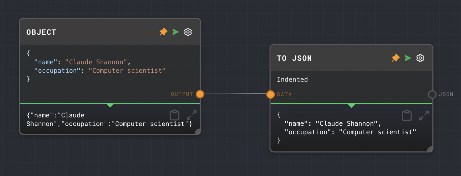 To JSON Node Example