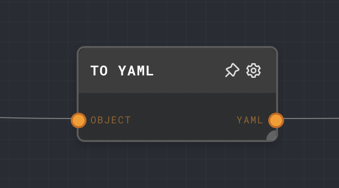 To YAML Node Screenshot