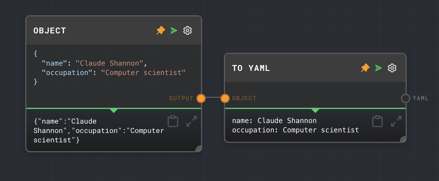 To YAML Node Example 1