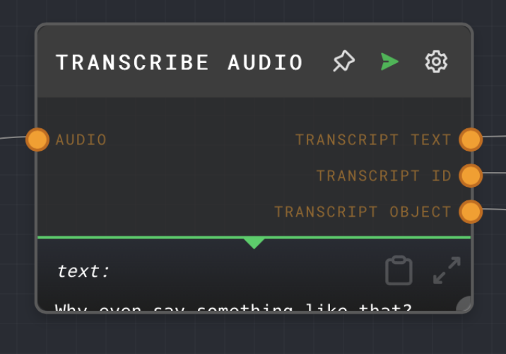 Transcribe Audio Node